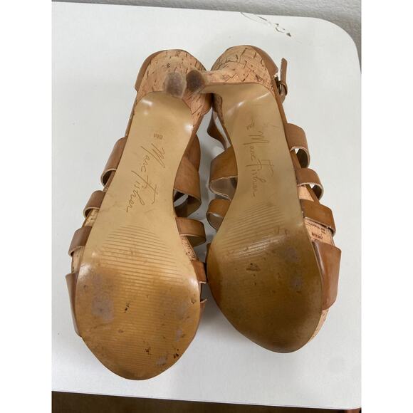 Women's Marc Fisher Cork Greek Pumps Club Summer Heels 8M - Picture 5 of 13